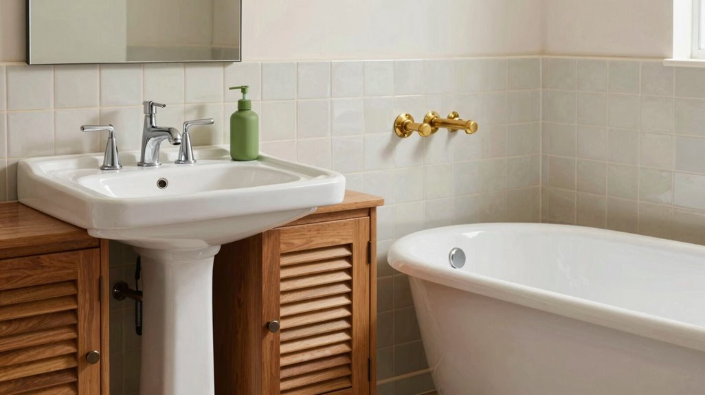 5 Steps to a Mid-Century Modern Bathroom Makeover 3 mid century colored fixtures harmony