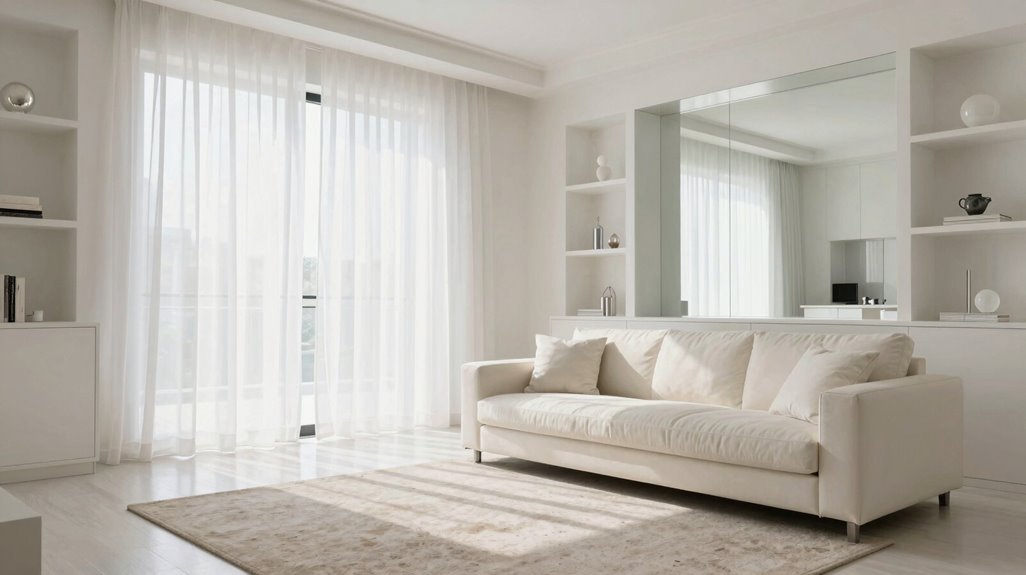 15 Ways to Create Your Dream White Living Room 13 mirrors brighten curtains soften space
