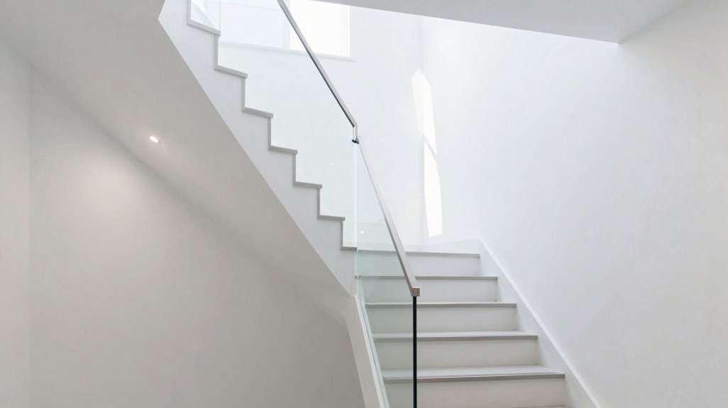 mirrors brighten stairwell with paint