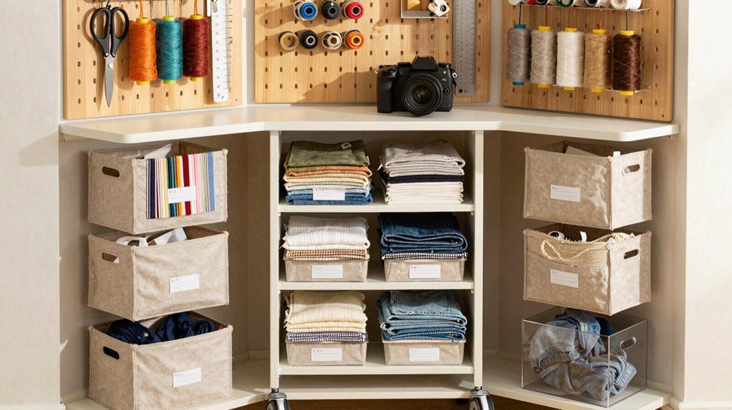 3 Fabric Organization Ideas for Small Sewing Spaces 3 mobile fabric cart for organized workflow