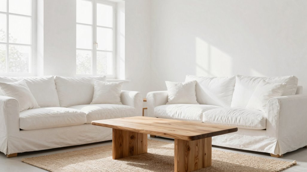 15 Ways to Create Your Dream White Living Room 8 natural wood warms white living room