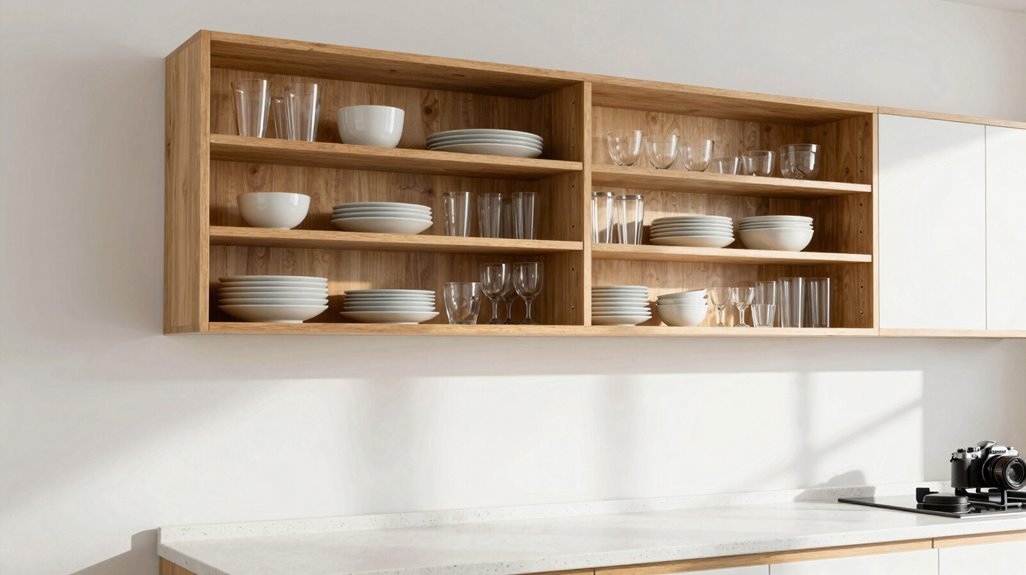 3 Kitchen Cabinet Ideas That Transform Small Spaces 2 open shelves lighter upper walls