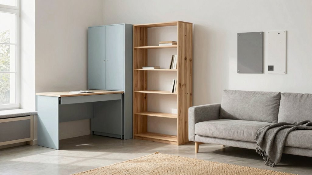 3 Small Apartment Ideas That Actually Save Space 3 open storage sheer curtains define space