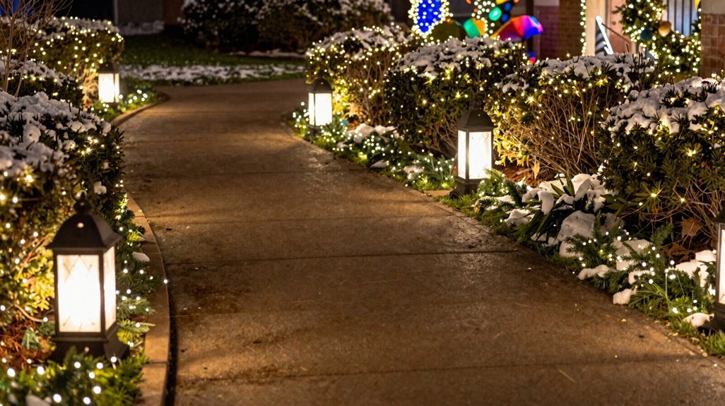 outdoor christmas pathway lighting design