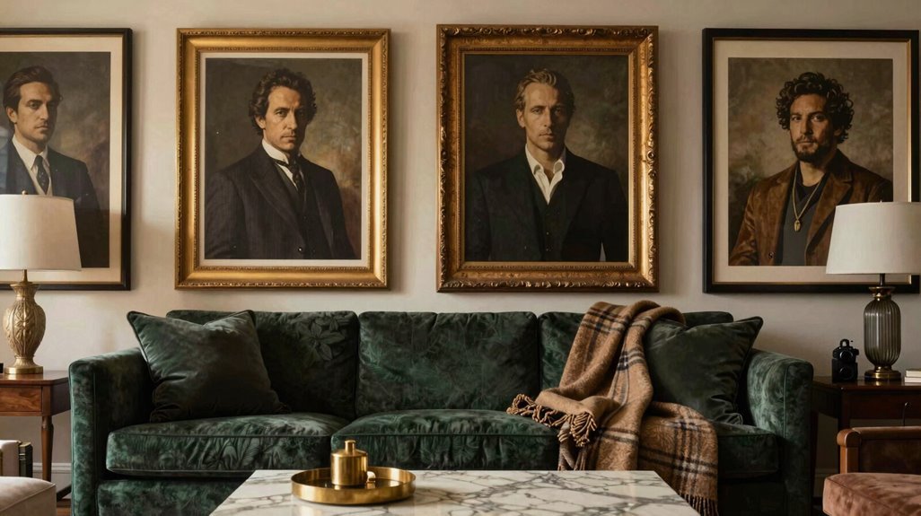 oversized portraits with wool blankets