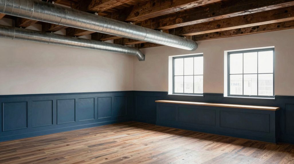 10 Basement Family Room Ideas That Maximize Every Square Foot 3 paint ducts and beams to blend