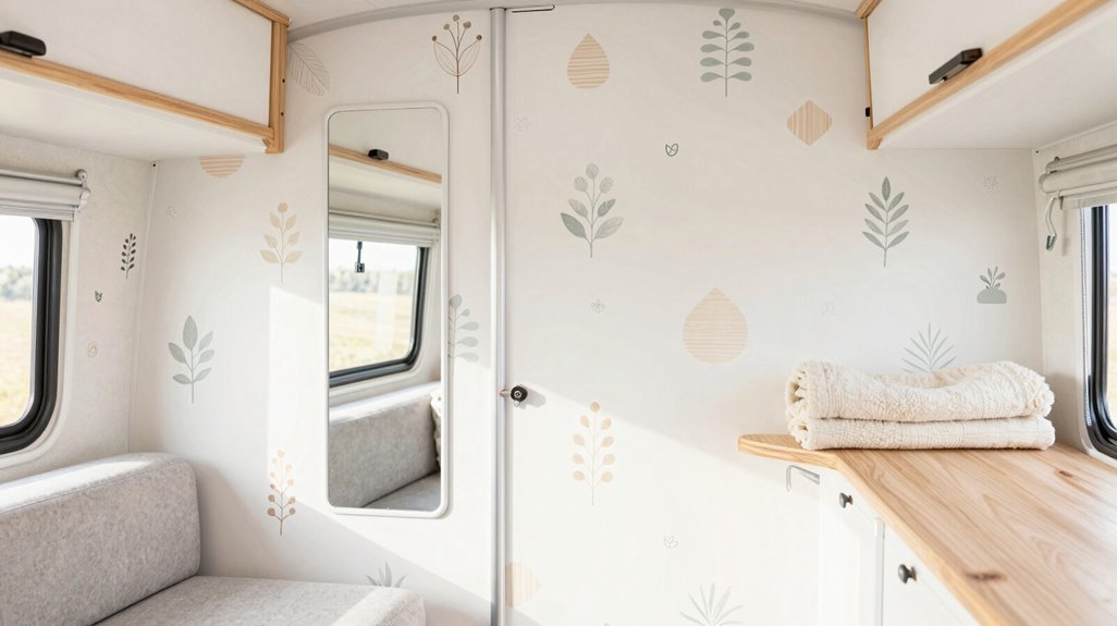 10 Cute Camper Decor Ideas That Maximize Tiny Spaces 2 peel and stick expands rv walls