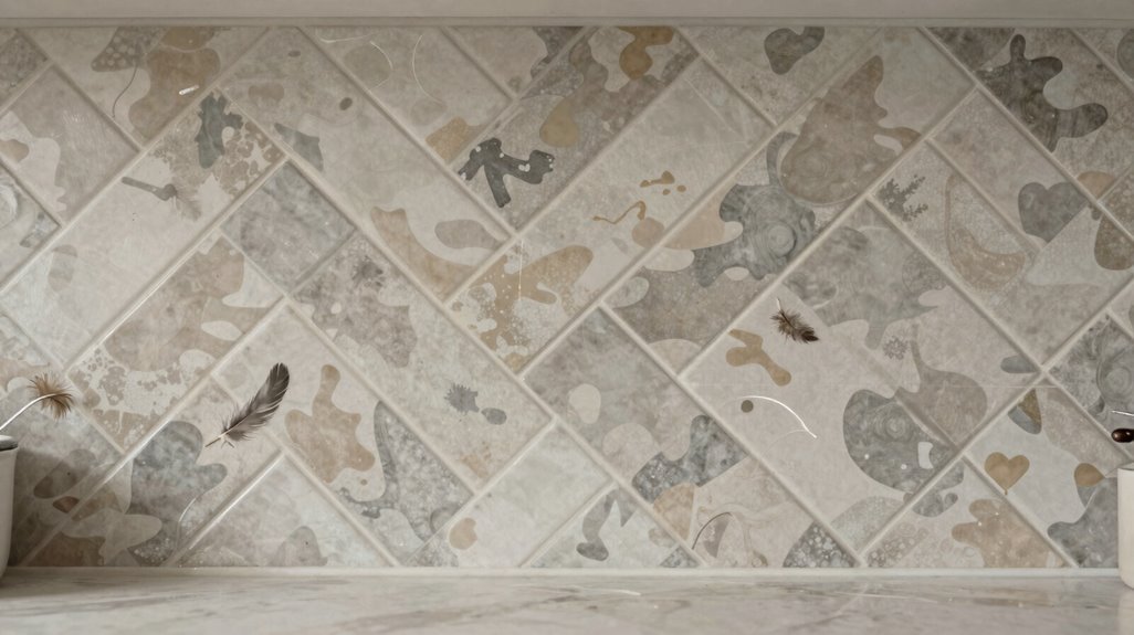 peel and stick splatter camouflage tiling
