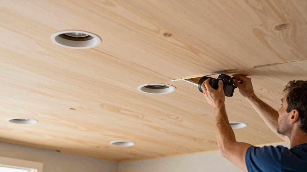 How to Install a Plywood Ceiling - A Complete Guide 6 pencil outlines for precise cuts