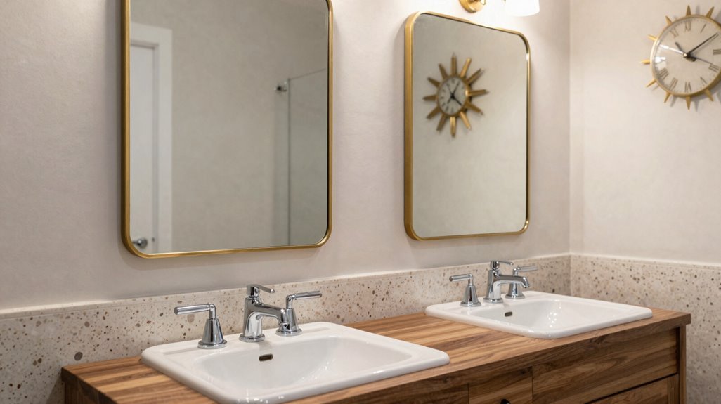 7 Mid-Century Modern Bathroom Tips for Decorating With Retro Style 5 period appropriate mirrors and hardware