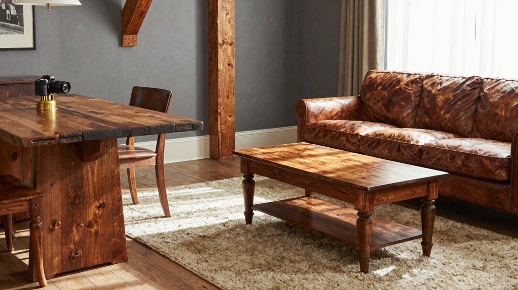 How to Design a Ralph Lauren Living Room 2 primitive wood furniture with worn patina