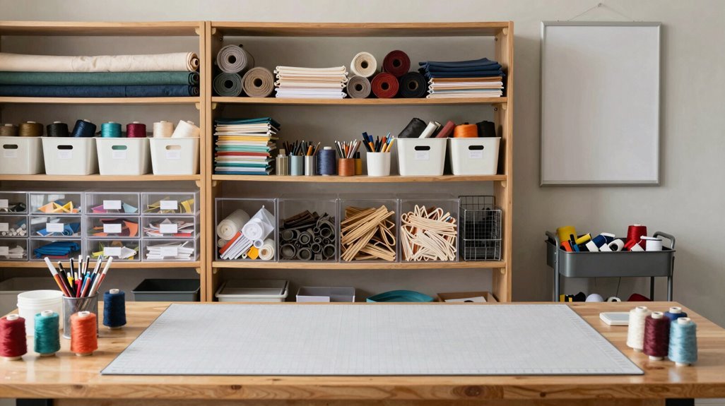 5 Steps to Organize Your Sewing Room 3 prioritize frequently used fabric storage