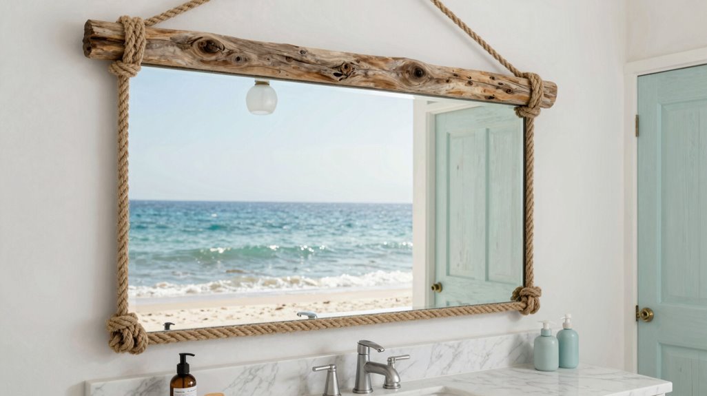 20 Stunning Bathroom Mirror Ideas to Elevate Your Space 14 rope hung mirrors coastal elegance