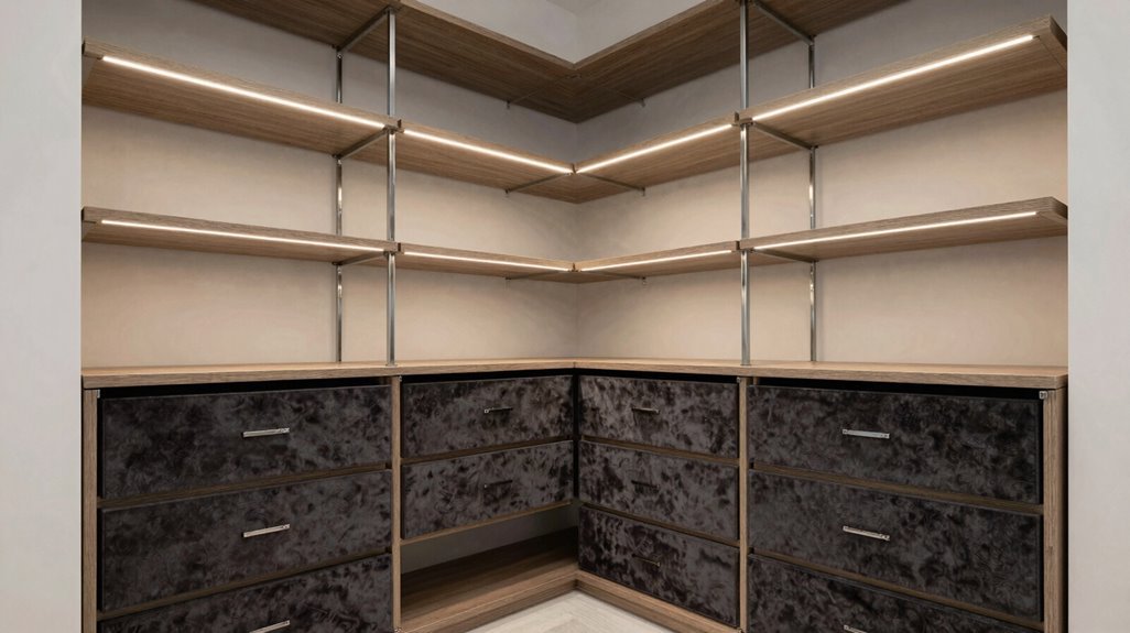 10 Best Basement Walk-In Closet Design Ideas for 2027 8 rotating 90 degree corner shelves