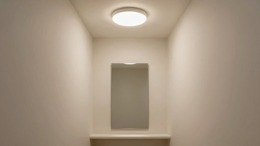 round flush mounts optimize narrow entryways
