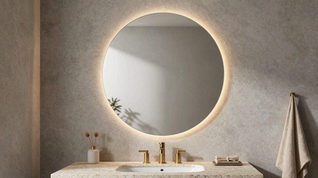 20 Stunning Bathroom Mirror Ideas to Elevate Your Space 4 round mirrors soften sharp angles