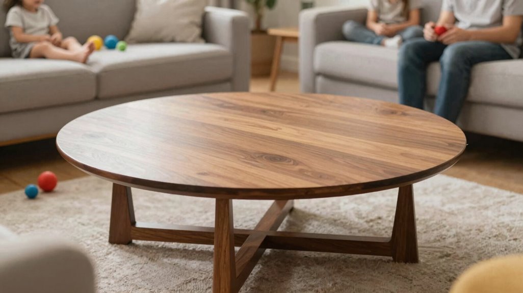 round stable child friendly coffee table dimensions