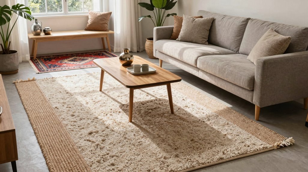 rugs extend beyond furniture
