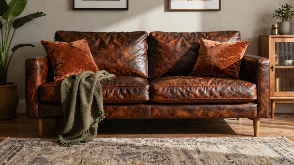 10 Dark Brown Couch Living Room Ideas That Actually Work 4 rust olive taupe warmth distribution