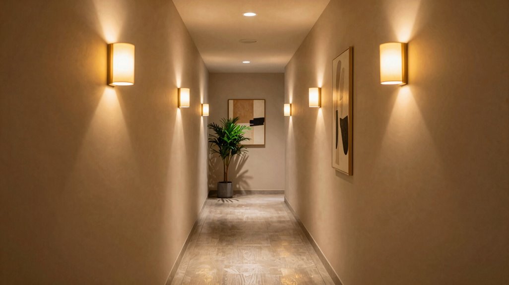 sconces create even hallway lighting