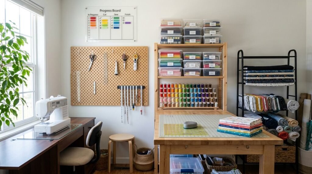 sewing room organization steps