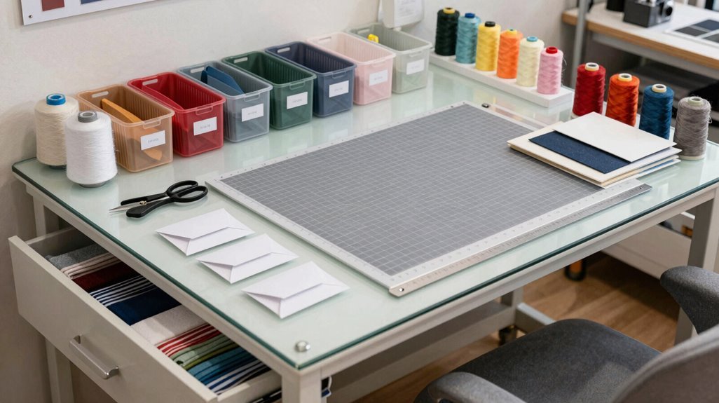 sewing workflow centered zone organization