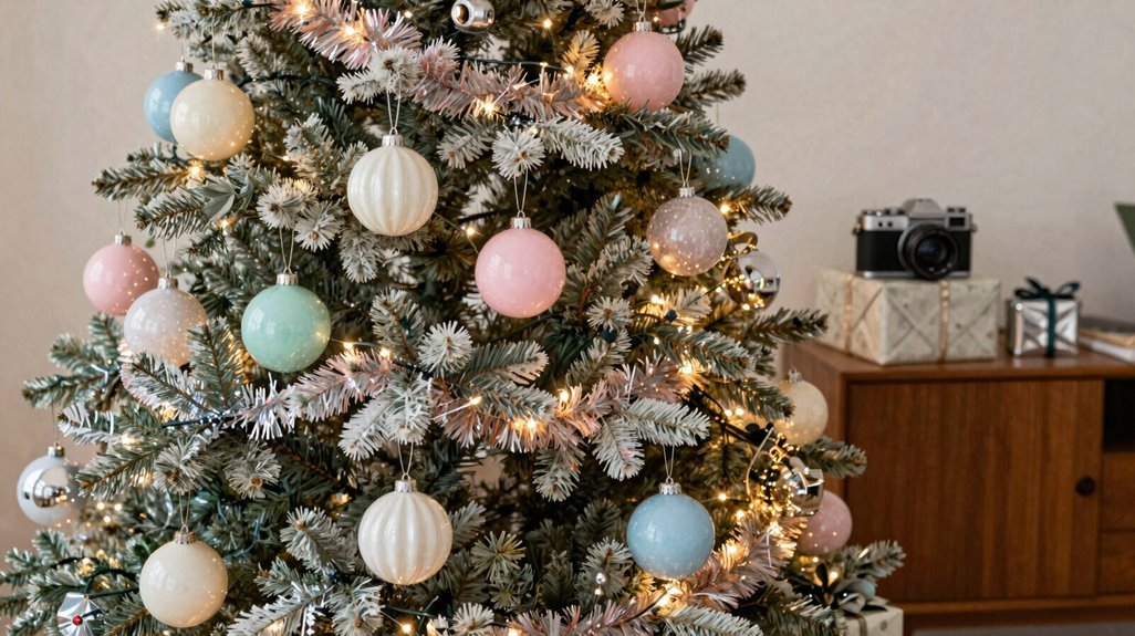 7 Vintage Christmas Tree Ideas for a Nostalgic Holiday 4 shiny brite pastel display