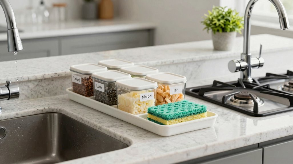 sink stove bar organized corral zones