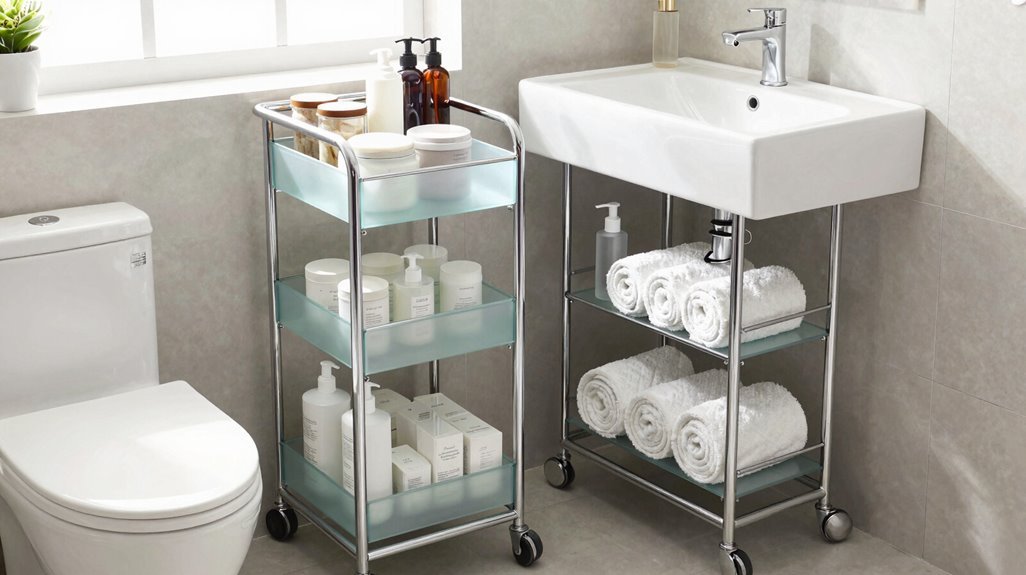 7 Smart Bathroom Storage Ideas You Can Use to Save Space 4 slim 6 12 narrow rolling cart storage