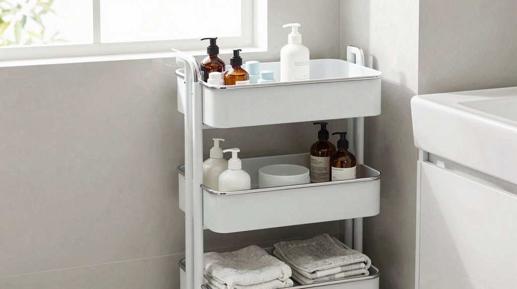 slim narrow gap bathroom storage carts