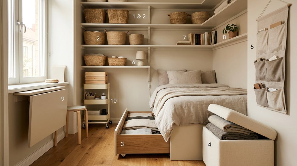 small space fabric storage ideas