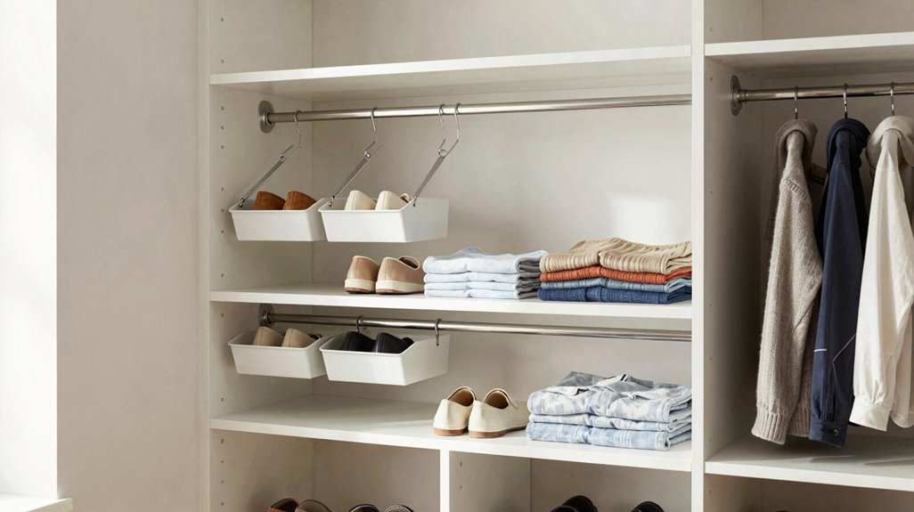 5 IKEA Closet Ideas for Affordable Organization Solutions Under $50 2 stacked two rod closet solution