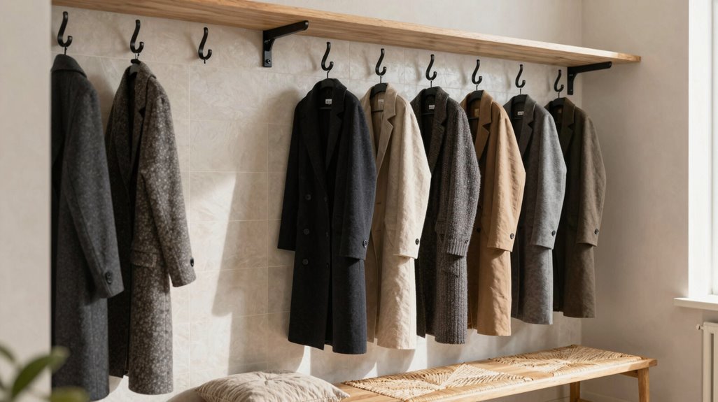 staggered hooks hidden storage zones