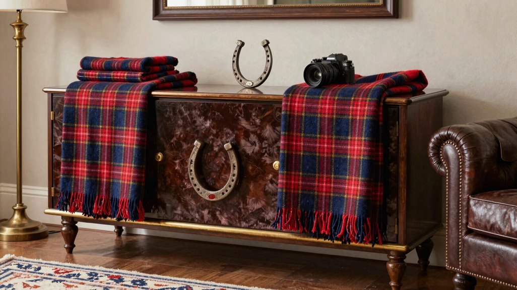 tartan throws horseshoes photography