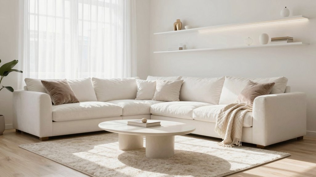 15 Ways to Create Your Dream White Living Room 6 test white under varied lighting conditions