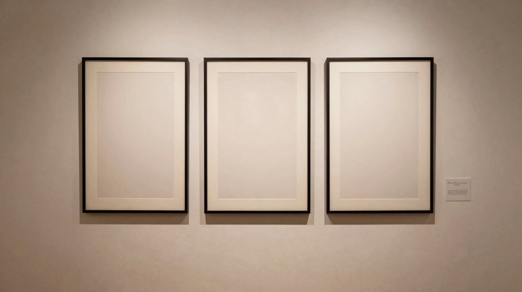 three large prints anchor corridor