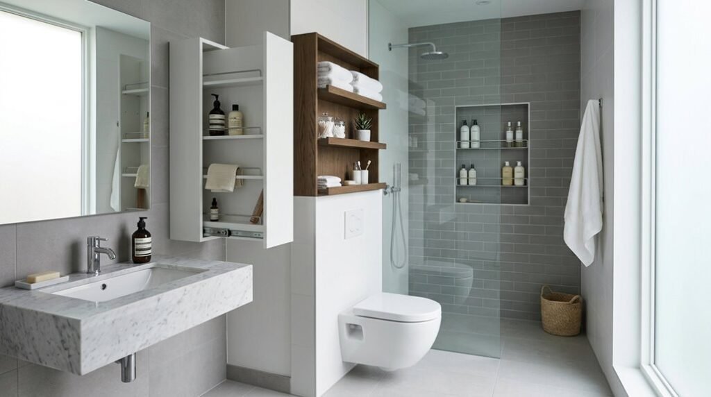 three smart bathroom storage ideas
