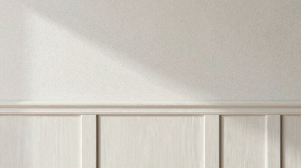 two tone beadboard wallpaper accent