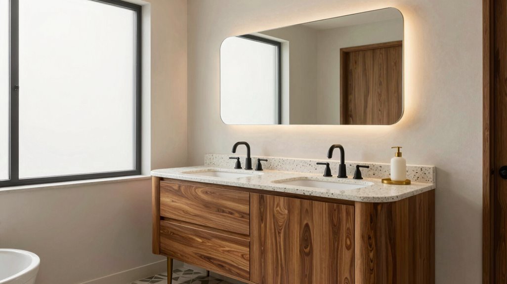 How to Decorate a Mid Century Modern Bathroom Complete Guide 6 vanity anchors mid century bathroom