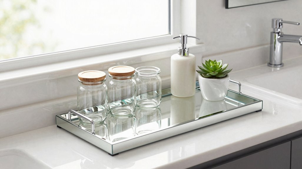 vanity tray systems organize bathroom clutter