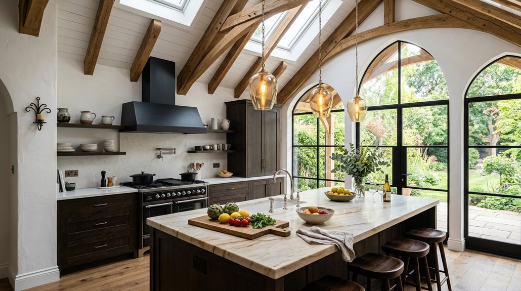 vaulted kitchen ceiling design ideas