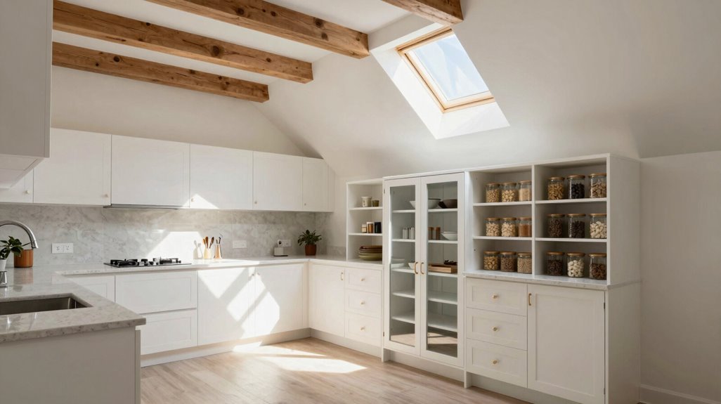 vaulted kitchen pantry within reach