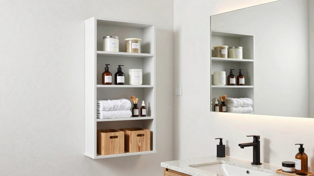 vertical over toilet storage solutions maximize bathroom space