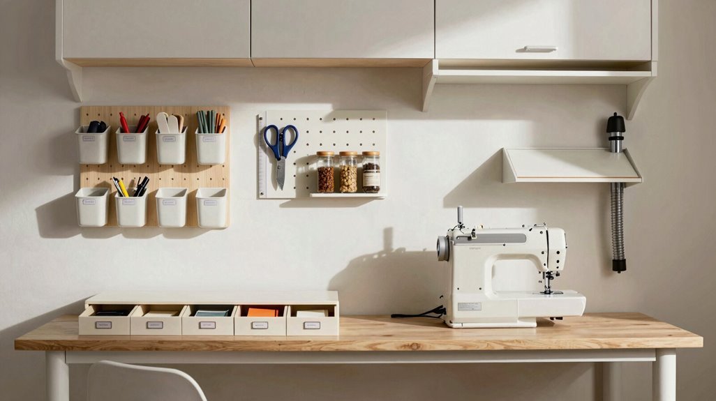 vertical storage rails mobile workbench
