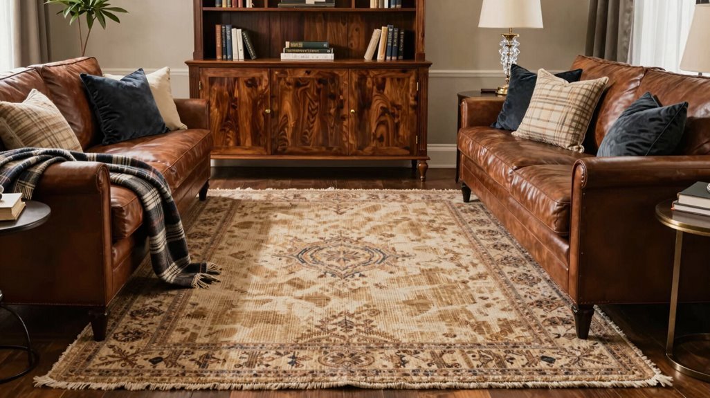 vintage wool rug anchors palette