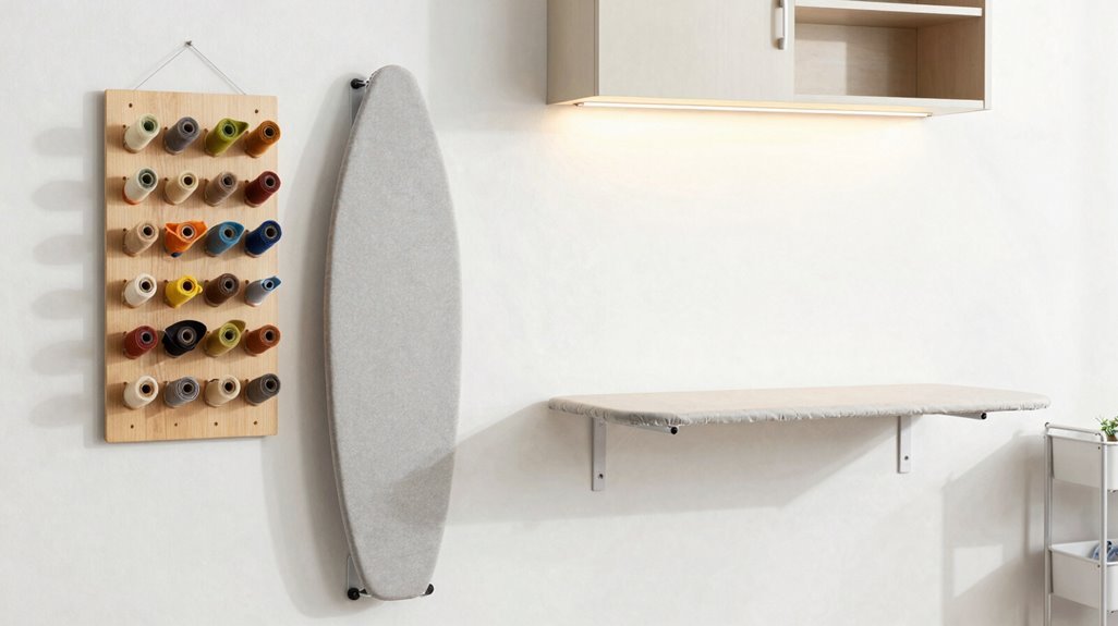 wall mount ironing station configurations