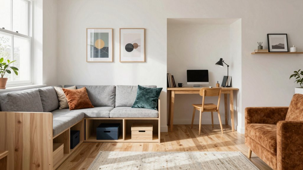 10 Hobby Room Design Ideas That Transform Empty Spaces Into Creative Havens 6 wall mounted fold down table modular storage