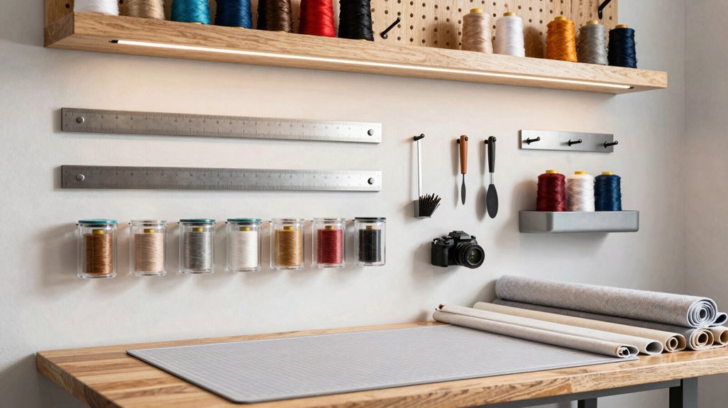 wall mounted storage keeps tools visible
