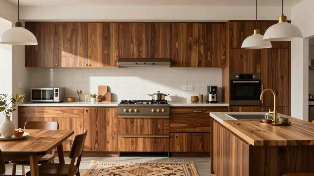 How to Decorate Mid-Century Modern Kitchens in 10 Steps 2 walnut teak oak warmth