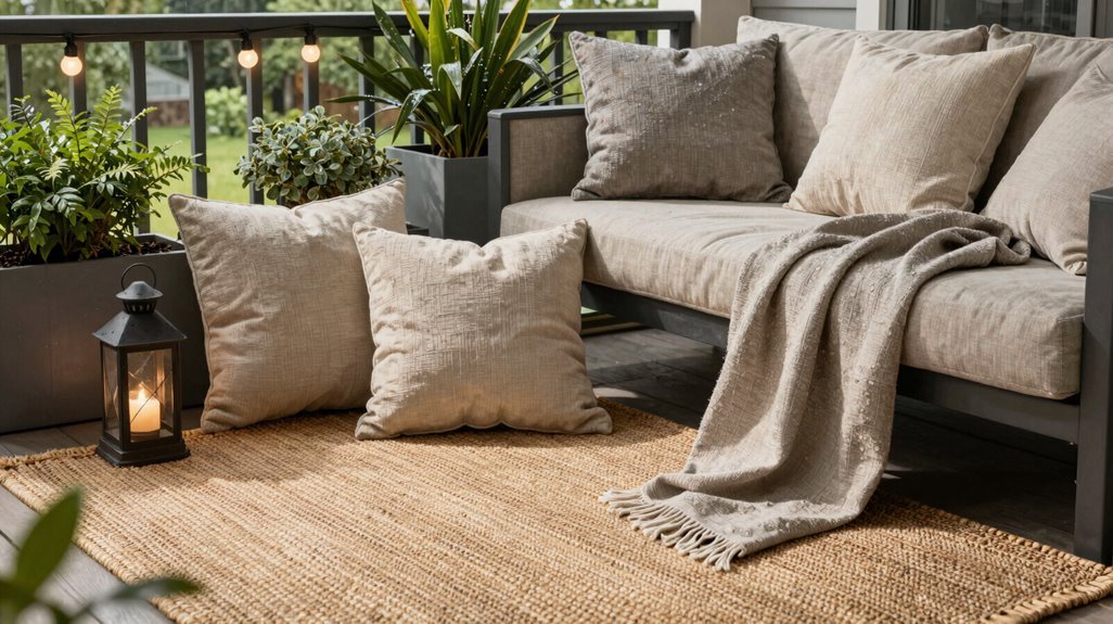 weatherproof textiles for cozy porch retreat